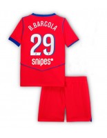 Paris Saint-Germain Bradley Barcola #29 Tredjedraktsett Barn 2025-26 Korte ermer (+ bukser)